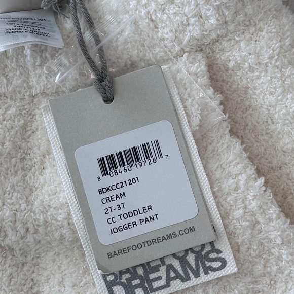 Barefoot Dreams CozyChic Cream Toddler Jogger Pant 2-3T - Picture 7 of 8